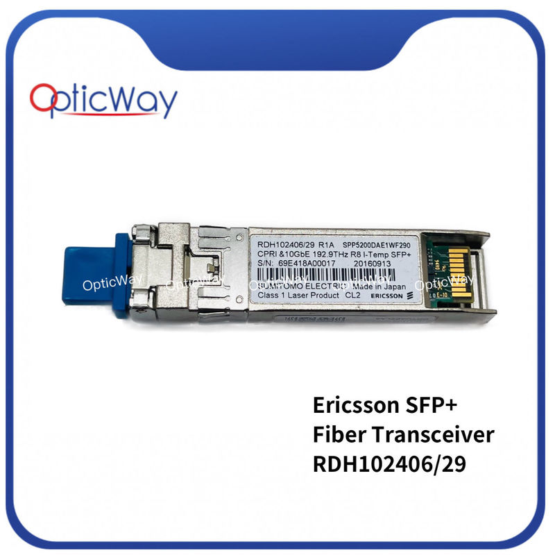 Ericsson RDH102406/29 R1A SFP 10G DWDM 192.9THz 40km 1554.13nm CRTUAEZLAA Transcepteur à fibre SFP+